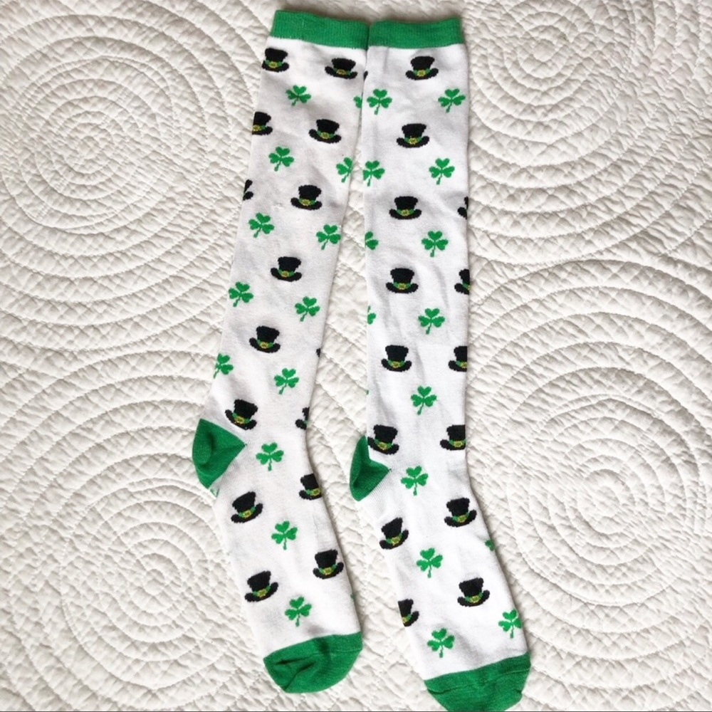 St. Patrick’s Day Clover Leprechaun Novelty Socks